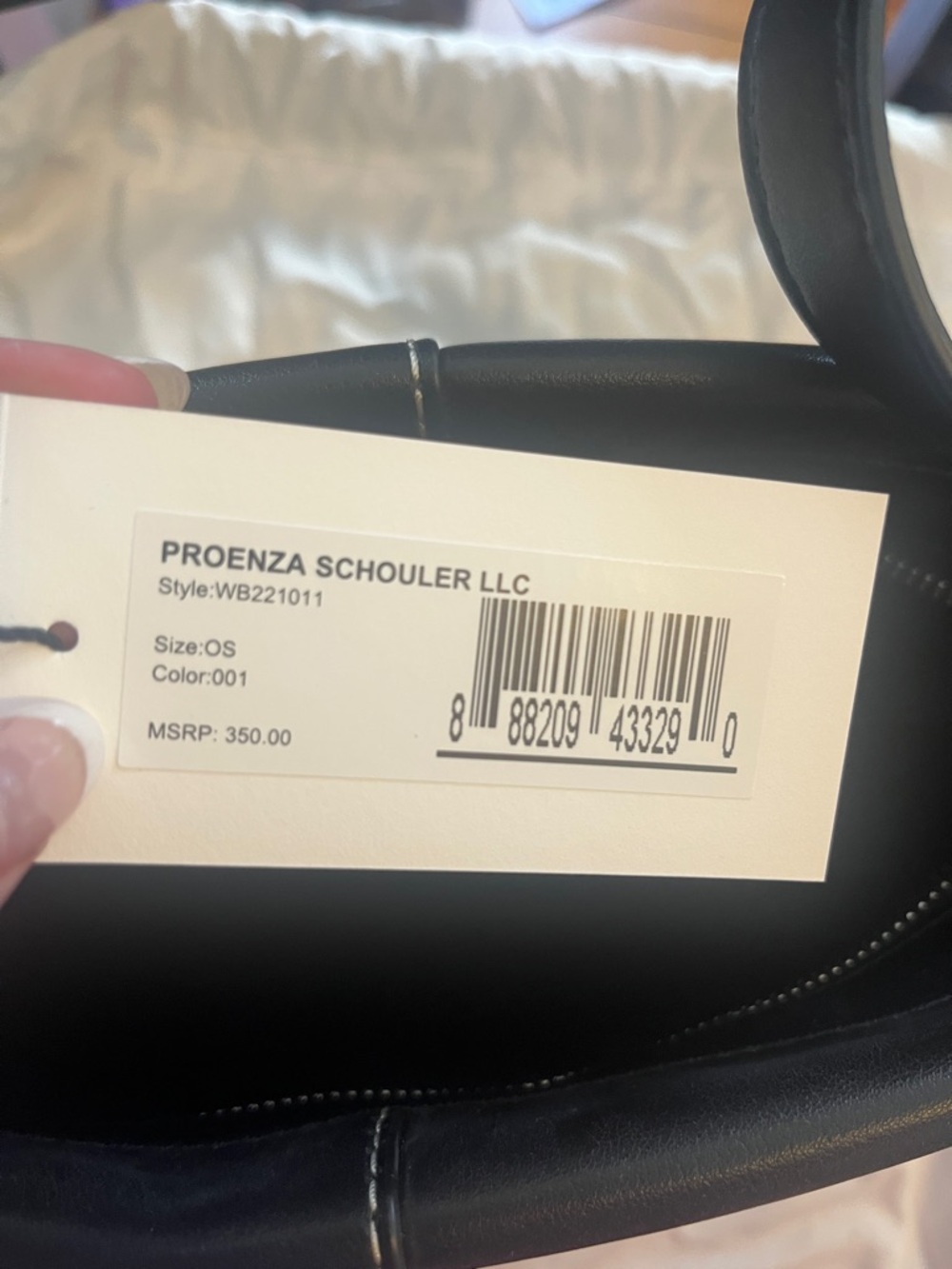 Proenza Schouler Black Leather Bucket Shoulder Bag with Contrast Stitching - Picture 14 of 14